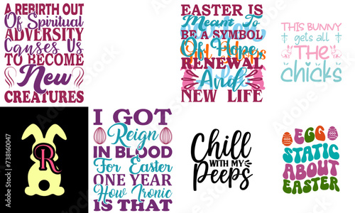 Cute Easter and Spring Calligraphy Collection Vector Illustration for Brochure, Announcement, Decal