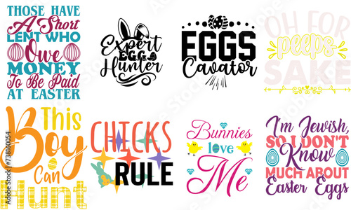 Creative Easter Day Calligraphy Set Vector Illustration for Icon, Motion Graphics, Wrapping Paper