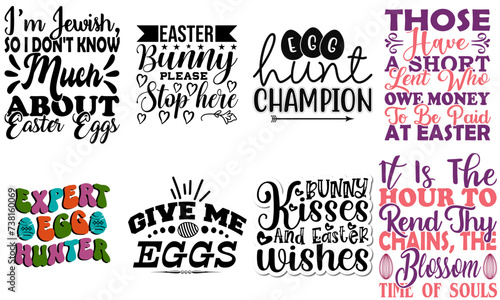 Modern Easter Quotes Bundle Vector Illustration for Announcement, Wrapping Paper, Poster