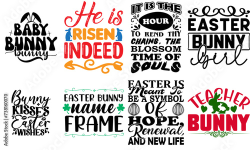 Modern Easter Sunday Labels And Badges Collection Vector Illustration for Holiday Cards, Motion Graphics, Banner