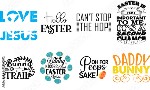 Minimalist Easter and Spring Quotes Bundle Vector Illustration for Social Media Post, Infographic, Advertisement