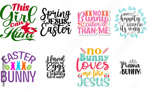 Creative Easter Sunday Typography Bundle Vector Illustration for Brochure, Banner, Bookmark