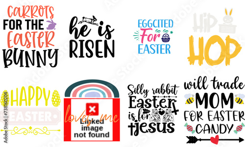 Minimal Easter Trendy Retro Style Illustration Bundle Vector Illustration for Newsletter, Magazine, Banner
