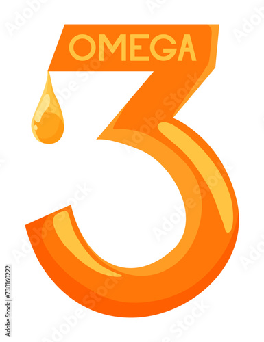 Omega 3. Vitamin drop, fish oil capsule, gold essence organic nutrition. Skin care advertising realistic vector product isolated healthy supplement yellow design