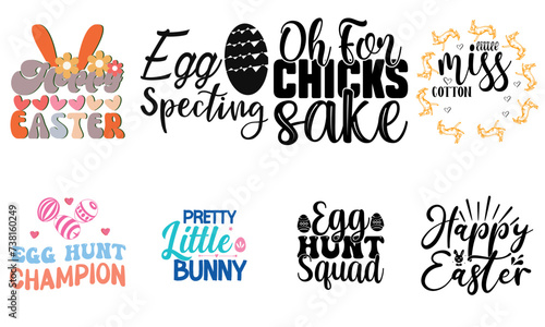 Minimal Easter and Spring Phrase Collection Vector Illustration for Decal, Greeting Card, Packaging