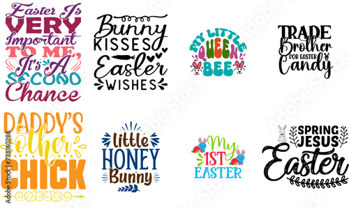 Creative Easter and Holiday Inscription Set Vector Illustration for Advertising, Book Cover, T-Shirt Design