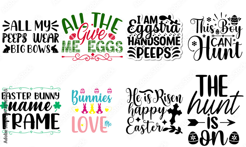 Classic Easter Day Hand Lettering Collection Vector Illustration for Motion Graphics, Banner, Icon Classic Easter Day Hand Lettering Collection Vector Illustration for Motion Graphics, Banner, Icon