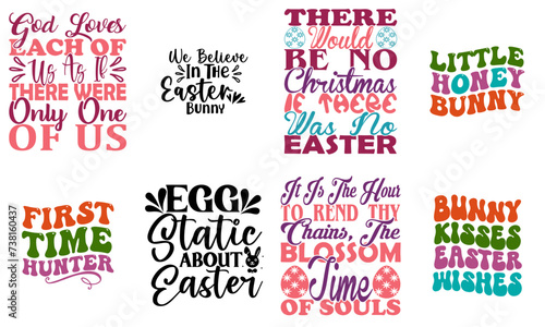Modern Easter and Spring Calligraphic Lettering Bundle Vector Illustration for Stationery, Infographic, Advertisement