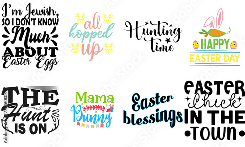 Vibrant Easter Day Inscription Set Vector Illustration for Logo, Vouchers, Gift Card