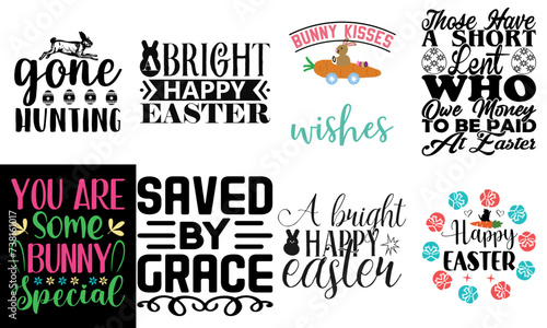 Classic Easter Day Labels And Badges Bundle Vector Illustration for Presentation, Icon, Holiday Cards