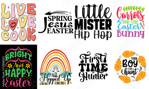 Elegant Easter and Holiday Hand Lettering Bundle Vector Illustration for Presentation, Banner, Infographic