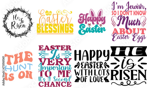 Elegant Easter Sunday Typography Collection Vector Illustration for Greeting Card, Vouchers, Poster