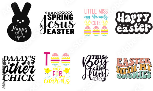 Classic Easter Invitation Bundle Vector Illustration for Holiday Cards, Postcard, Presentation