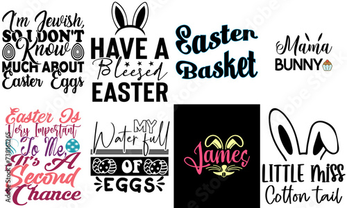 Minimalist Easter and Spring Phrase Collection Vector Illustration for Mug Design, Holiday Cards, Vouchers