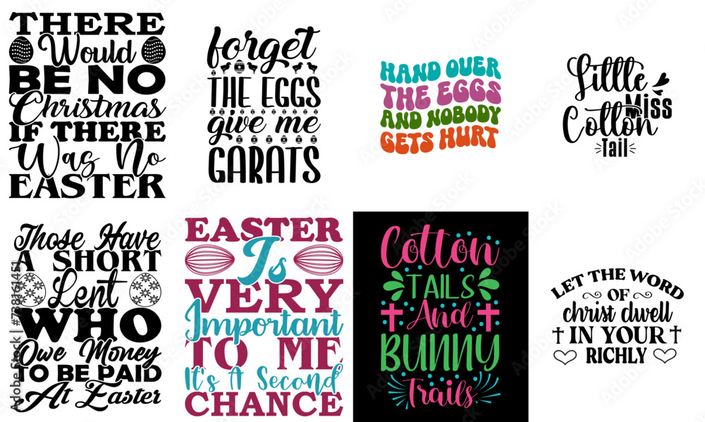 Fototapeta premium Classic Easter Day Invitation Set Vector Illustration for Newsletter, Gift Card, Motion Graphics