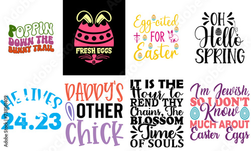 Modern Easter and Spring Inscription Set Vector Illustration for Flyer, Brochure, Mug Design