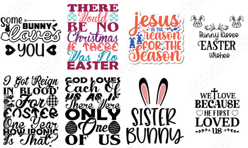 Creative Easter and Spring Labels And Badges Bundle Vector Illustration for Icon, Logo, Label