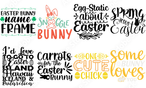 Classic Easter and Holiday Trendy Retro Style Illustration Bundle Vector Illustration for Postcard, Holiday Cards, Flyer