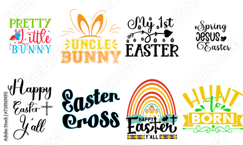 Minimal Easter and Spring Typography Collection Vector Illustration for Announcement, Social Media Post, Stationery photo
