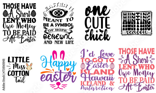 Elegant Easter and Spring Phrase Set Vector Illustration for Advertising, Decal, Book Cover