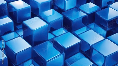 Abstract Blue cubes background