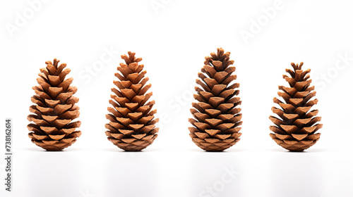 Set of Tree cones. isolated on white background