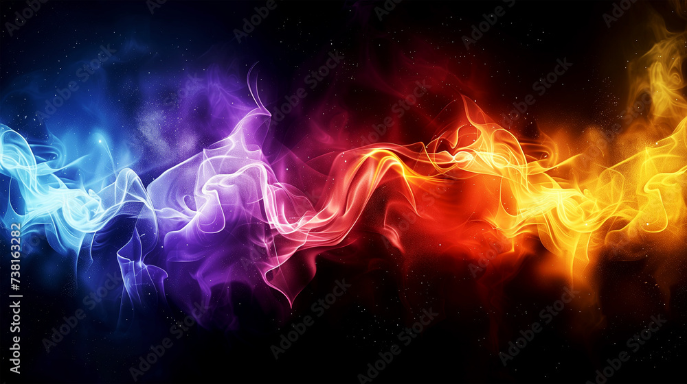 Abstract flamed wave technology illustration. Wallpaper. Background. Texture.