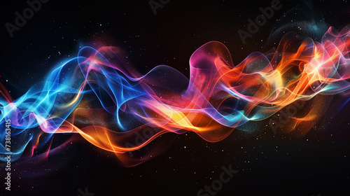Beautiful flamed wave technology illustration. Wallpaper. Background. Texture. photo