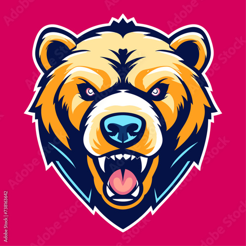 bear head mascot vector design