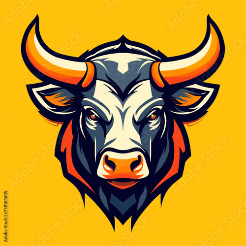 head of bull vector design for t-shirt