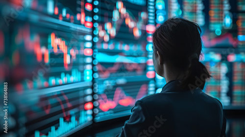 Financial expert analysing stock market trends