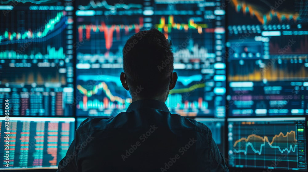 Financial expert analysing stock market trends Financial expert analysing stock market trends
