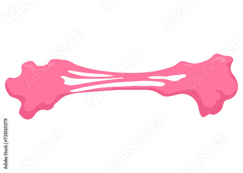 Bubble gum splash. Cartoon chewy sweet candy. Stains and sticky stretchy form. Children bubblegum. Vector illustration