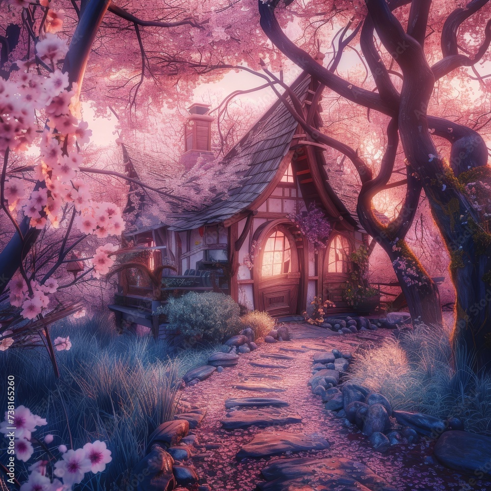 Magical sanctuary hidden within cherry blossoms