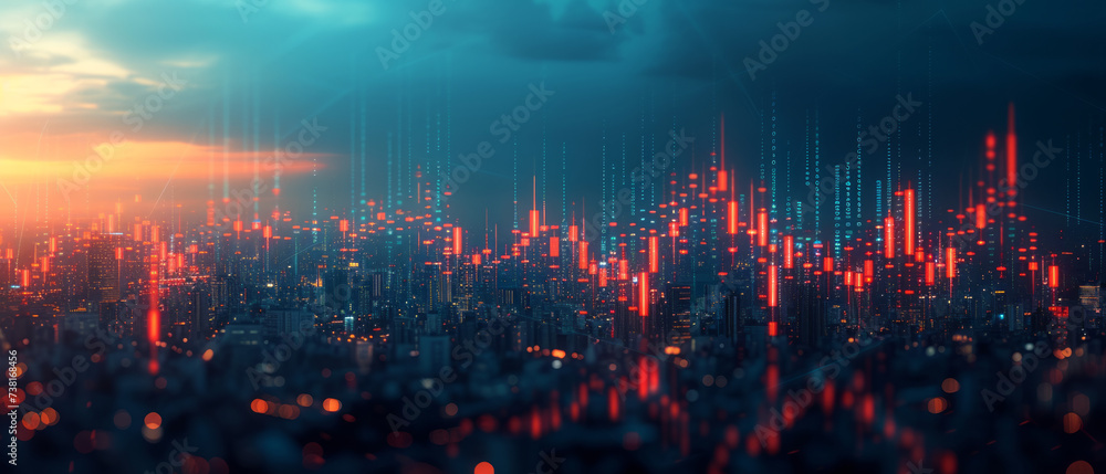 the stock market chart with blue sky, the stock market chart with blue sky,