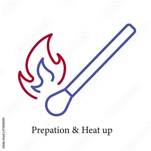 Preparation & Heatup Icon. Vector Icon. Design