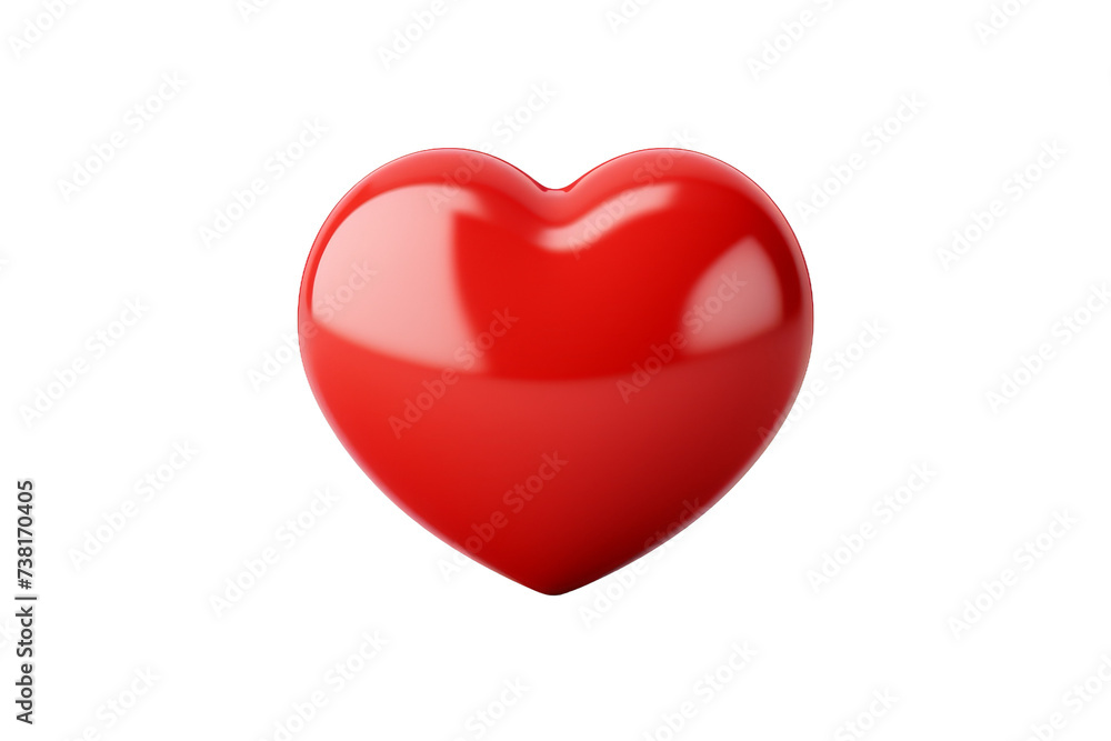 Red Heart Shaped Object. A red heart shaped object stands out against a crisp Transparent background, creating a bold and striking visual.