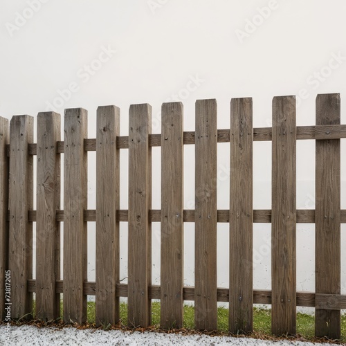 wooden fence on white