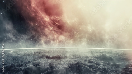 Cosmic Horizon Over Alien Landscape