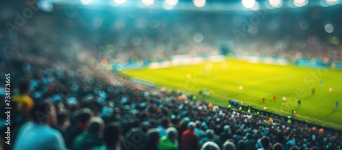 Blurry image of a soccer match crowd. © Sona