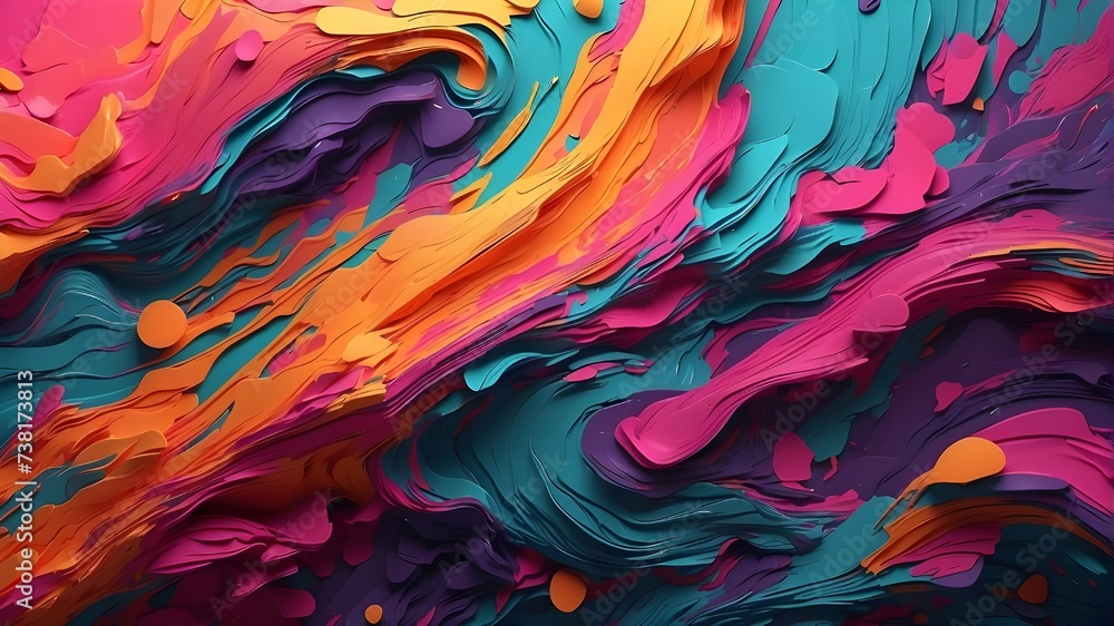 Dynamic 4K Abstract Wallpaper with Cosmic Colors, Abstract 4K Wallpaper