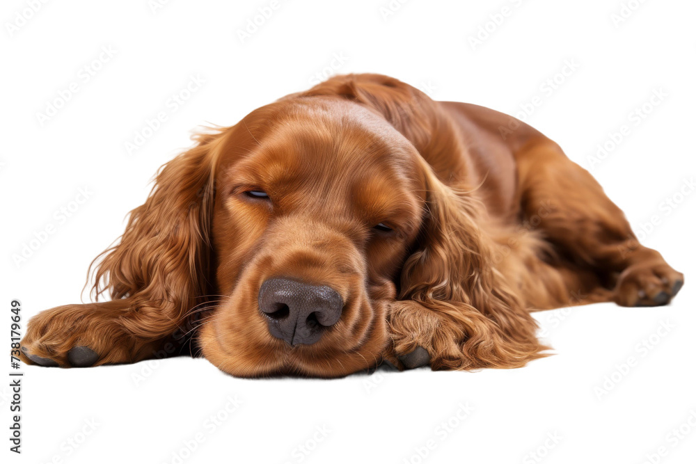 Close Up of a Dog Laying on the Ground. A detailed view of a dog resting on the ground, showcasing its relaxed posture and peaceful demeanor.