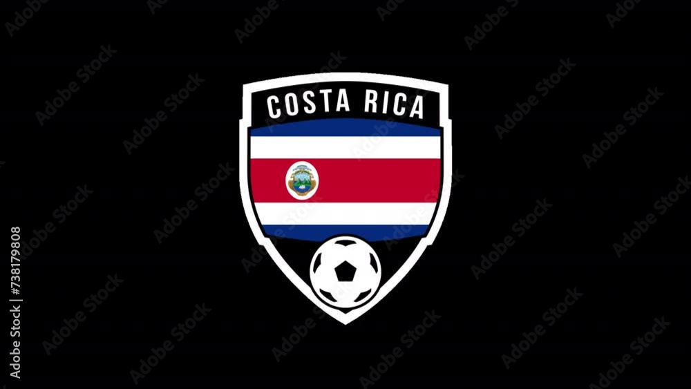 Costa Rica Animated Shield Shaped Football or Soccer Badge Costa Rica Animated Shield Shaped Football or Soccer Badge