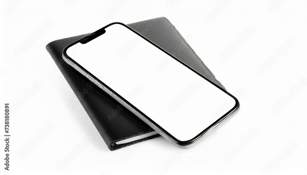 Smartphone with a blank screen on a white background. Smartphone mockup closeup isolated on white background Smartphone with a blank screen on a white background. Smartphone mockup closeup isolated on white background