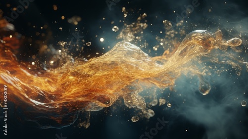 Dynamic sound wave visualization with vibrant particles, abstract bright motion background © Aliaksandra