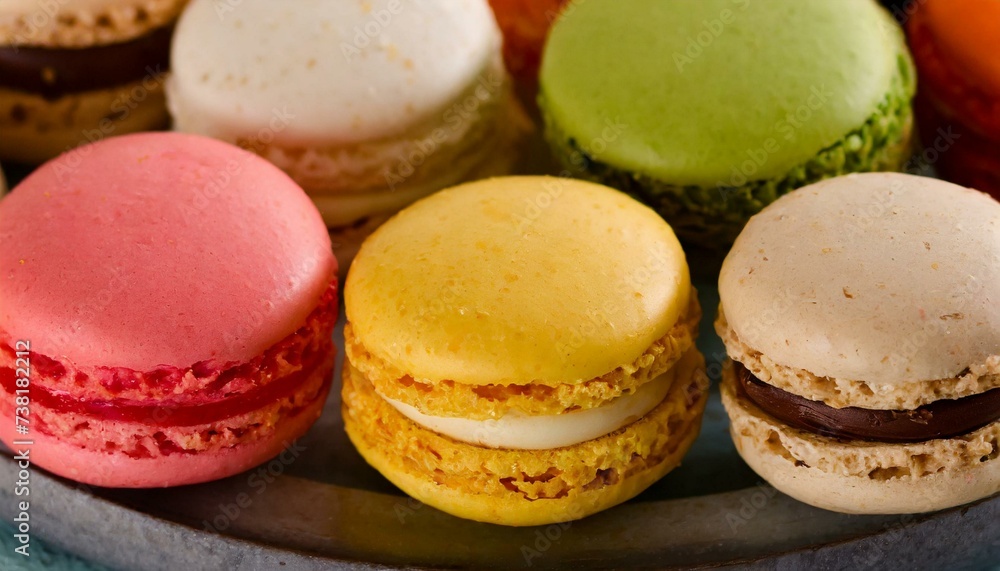Macro shot of colorful macaroons Macro shot of colorful macaroons