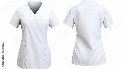 Medical uniform isolated on white, collage with back, side and front views