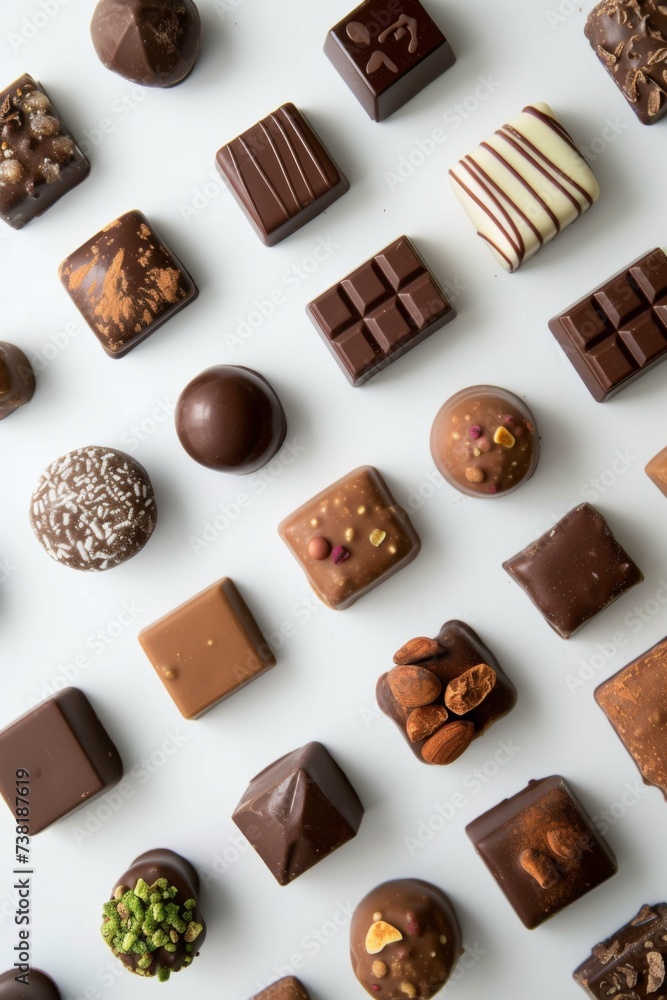 An assortment of various chocolates An assortment of various chocolates
