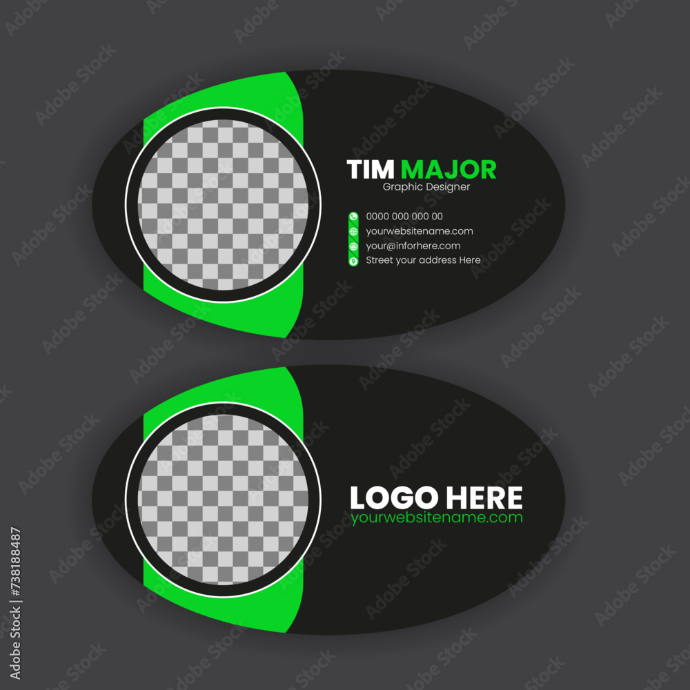Creative Oval Business Card Design Template and rounded business card Creative Oval Business Card Design Template and rounded business card