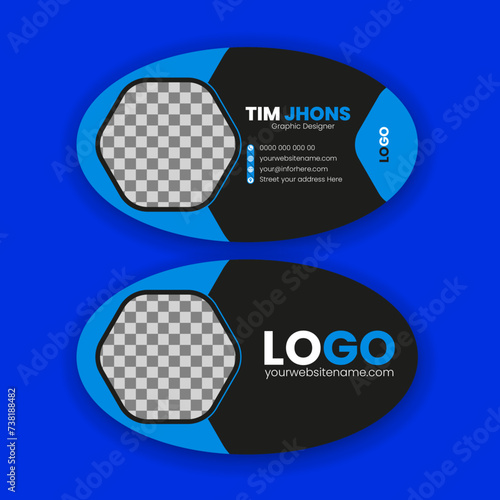 Photos Creative Oval Business Card Design Template and rounded business card